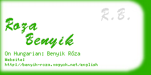 roza benyik business card